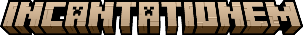 A Minecraft-styled logo that says &quot;Incantationem&quot;